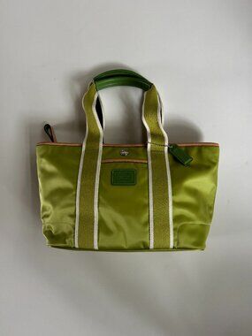 Coach Hamptons Weekend 1894 Lime Green Nylon Tote Y2K